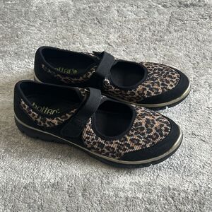 Hotter Maryjane Shoes Womens 9.5 UK 7.5 Animal Print Comfort Loafers Memorise